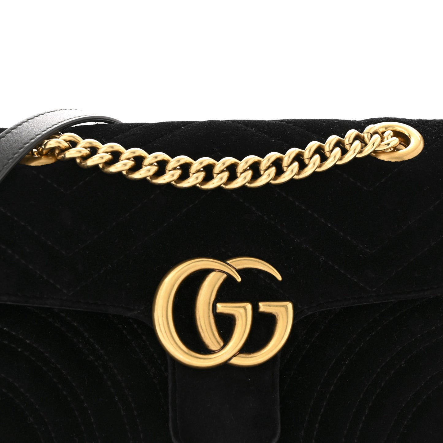 Velvet Matelasse Mini GG Marmont Shoulder Bag Black