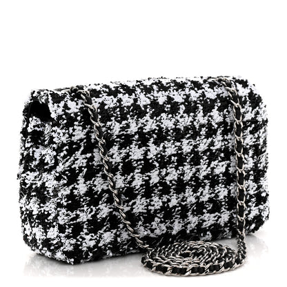 Chanel Sequin Houndstooth Small Flap Black White 3 of 10