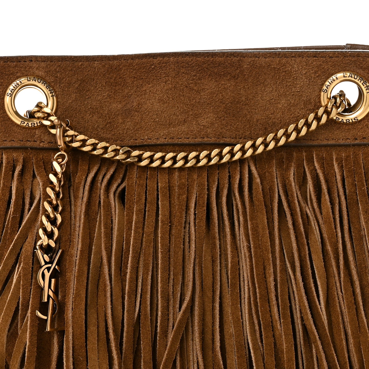 Suede Calfskin Small Grace Fringed Hobo Bag Light Ocre