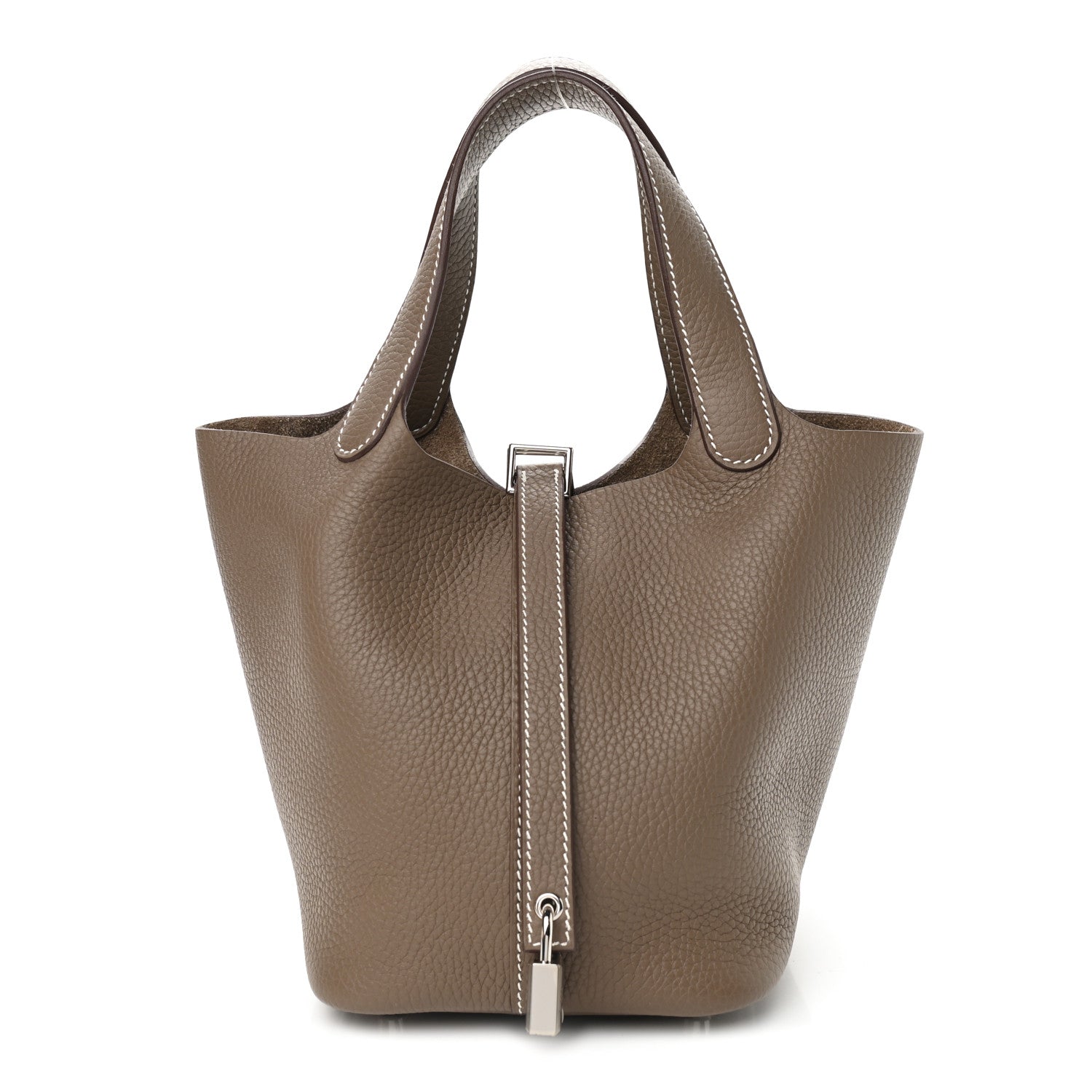 Hermes Taurillon Clemence Picotin Lock 18 PM Etoupe 1 of 8