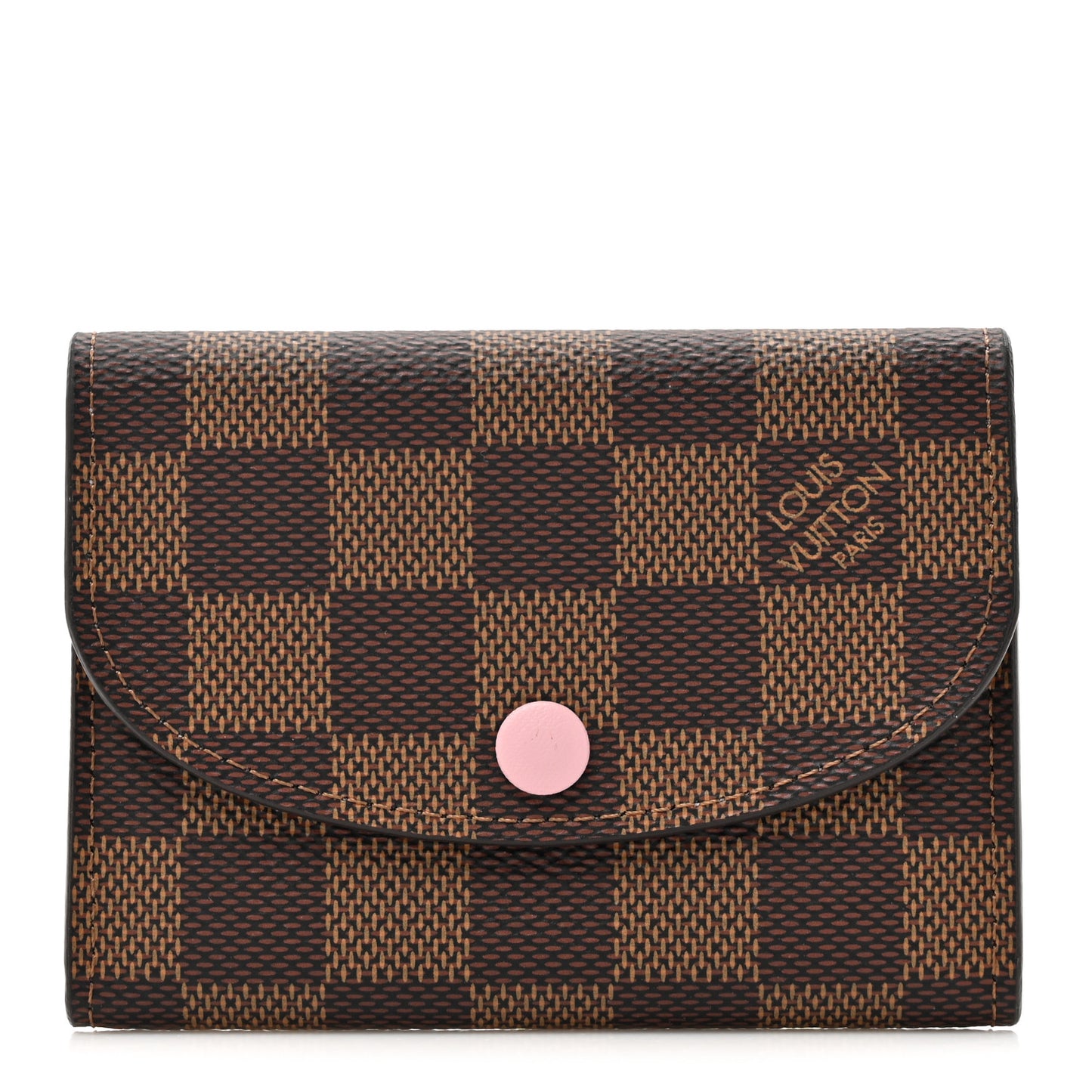 Damier Ebene Rosalie Coin Purse Rose Ballerine