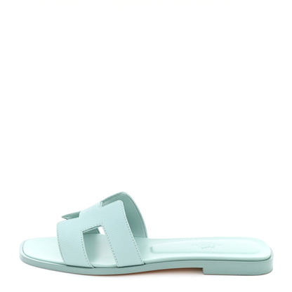 Hermes Epsom Oran Sandals 37 Vert Embrun 1 of 9
