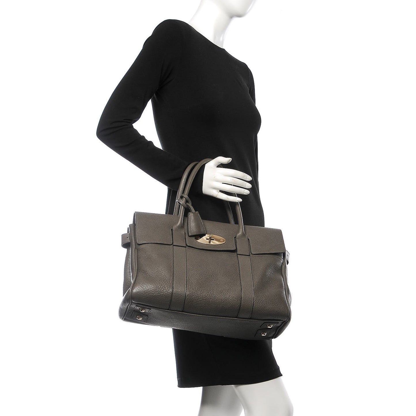 Classic Grain Medium Bayswater Satchel Mole Grey