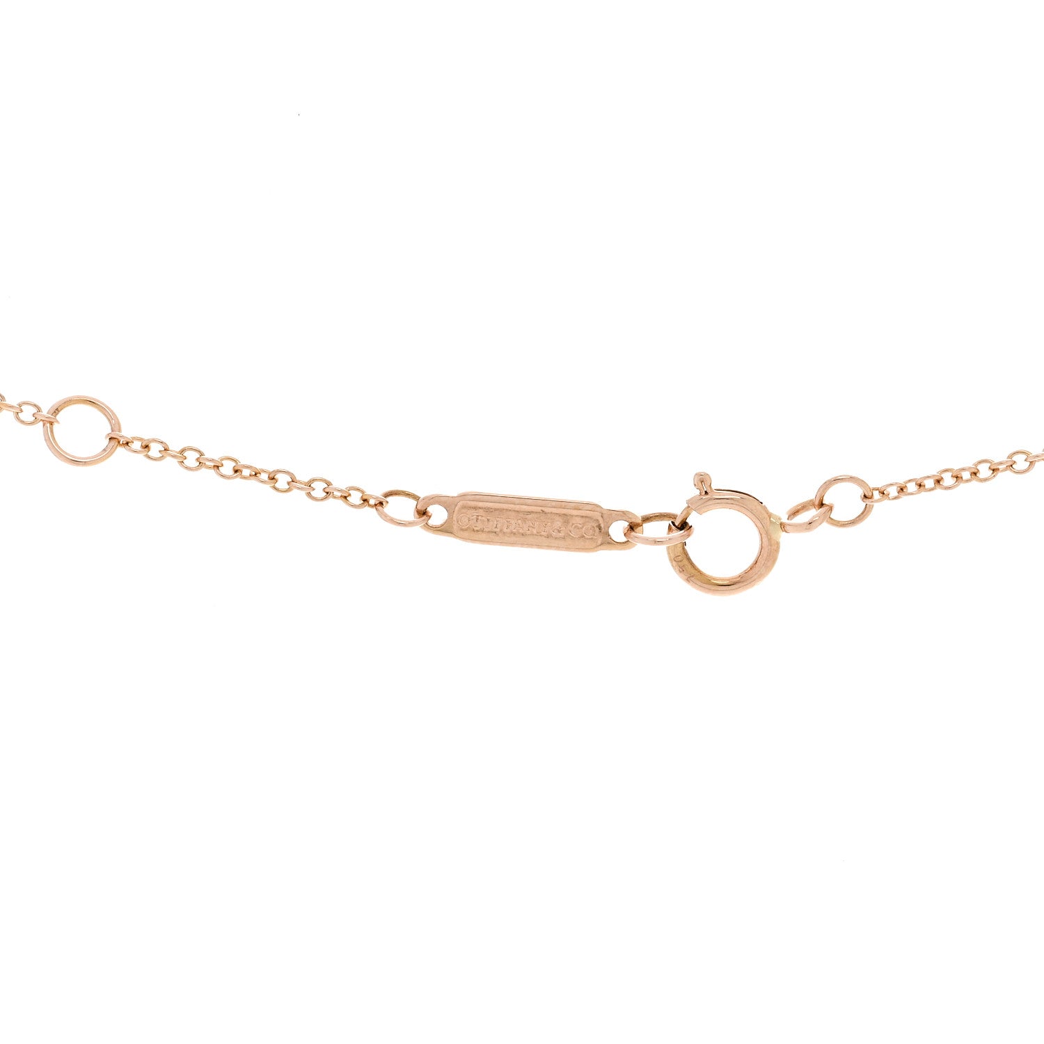 Tiffany 18K Rose Gold Diamond Small T Smile Pendant Necklace 5 of 5
