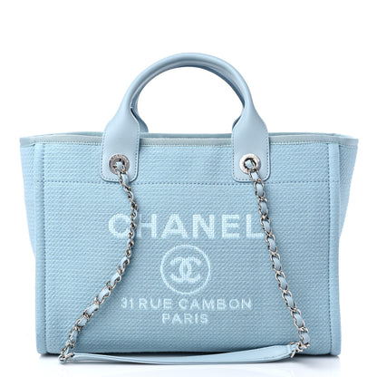 Chanel Mixed Fibers Small Deauville Tote Light Blue 3 of 10