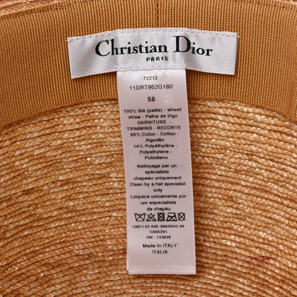 Christian Dior Straw Bucket Hat 58 Natural 8 of 9