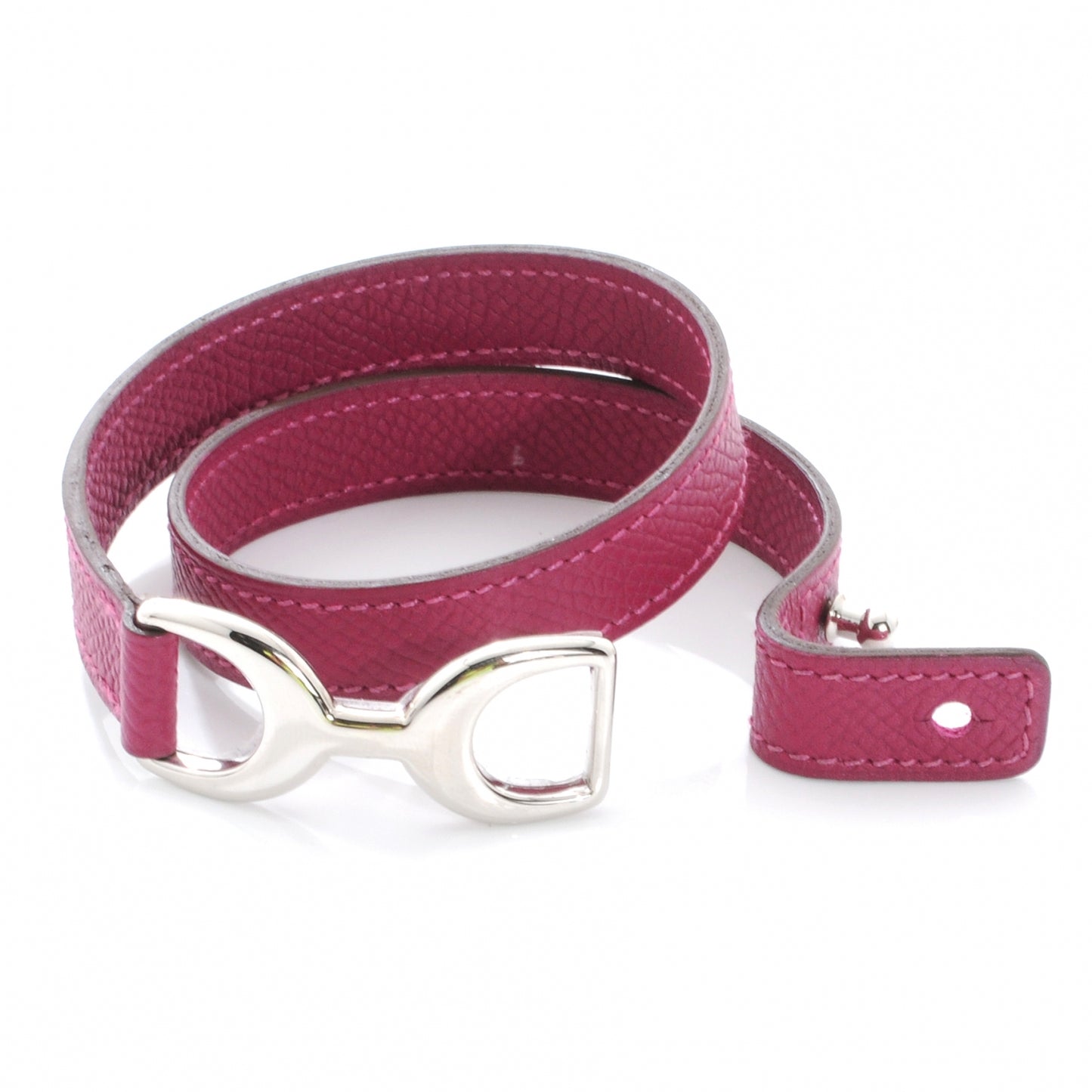 Epsom Baby Pavane Double Tour Bracelet Small Magenta
