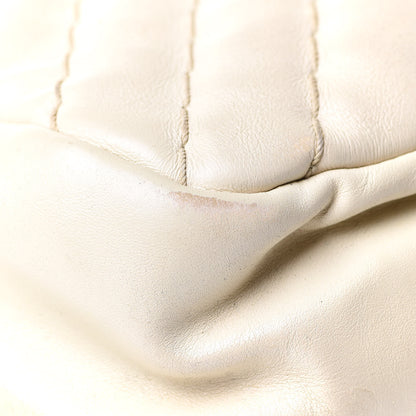 Chanel Calfskin Surpique Chevron Large Flap Beige 13 of 22