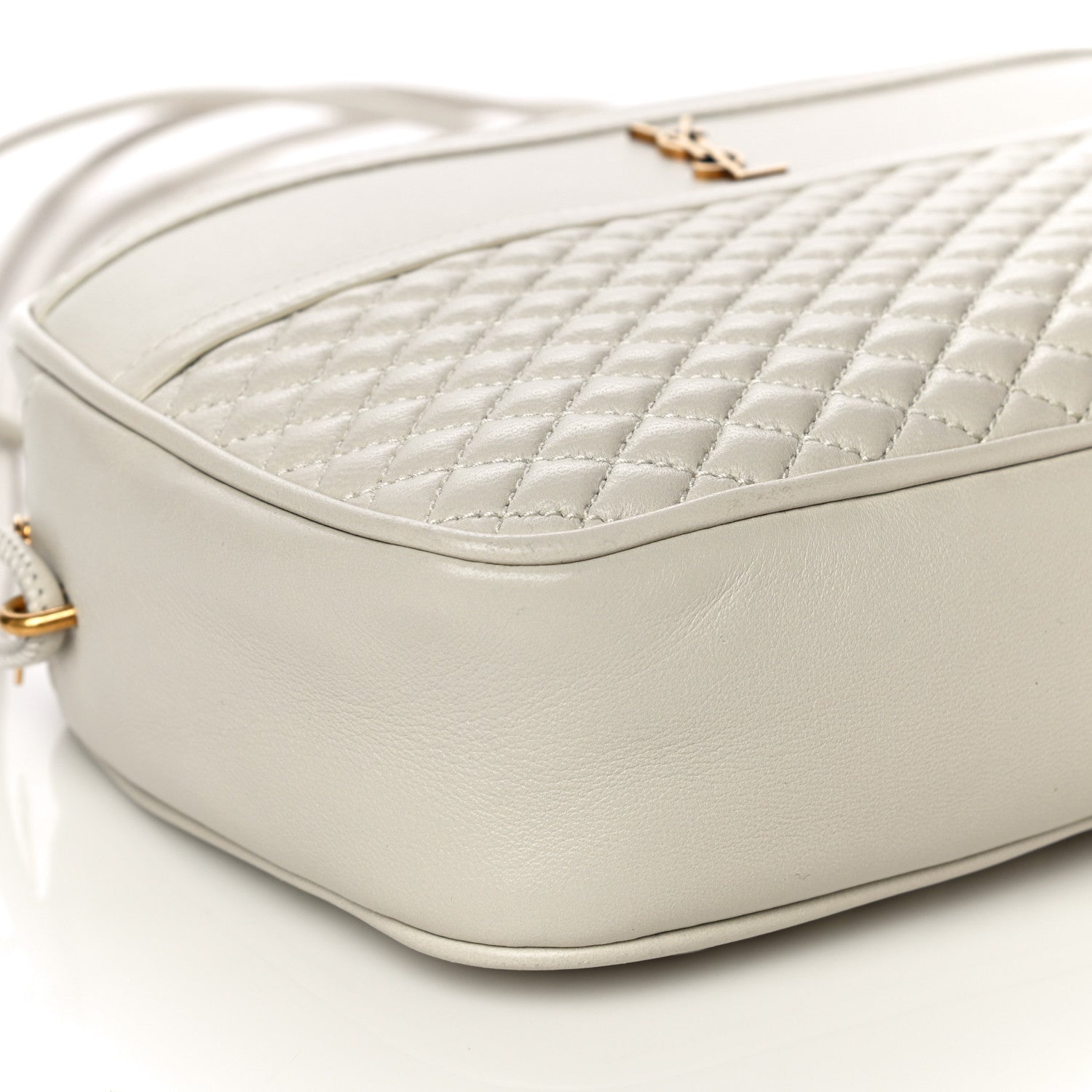 Saint Laurent Lambskin Quilted Victoire Camera Bag Blanc Vintage 8 of 11