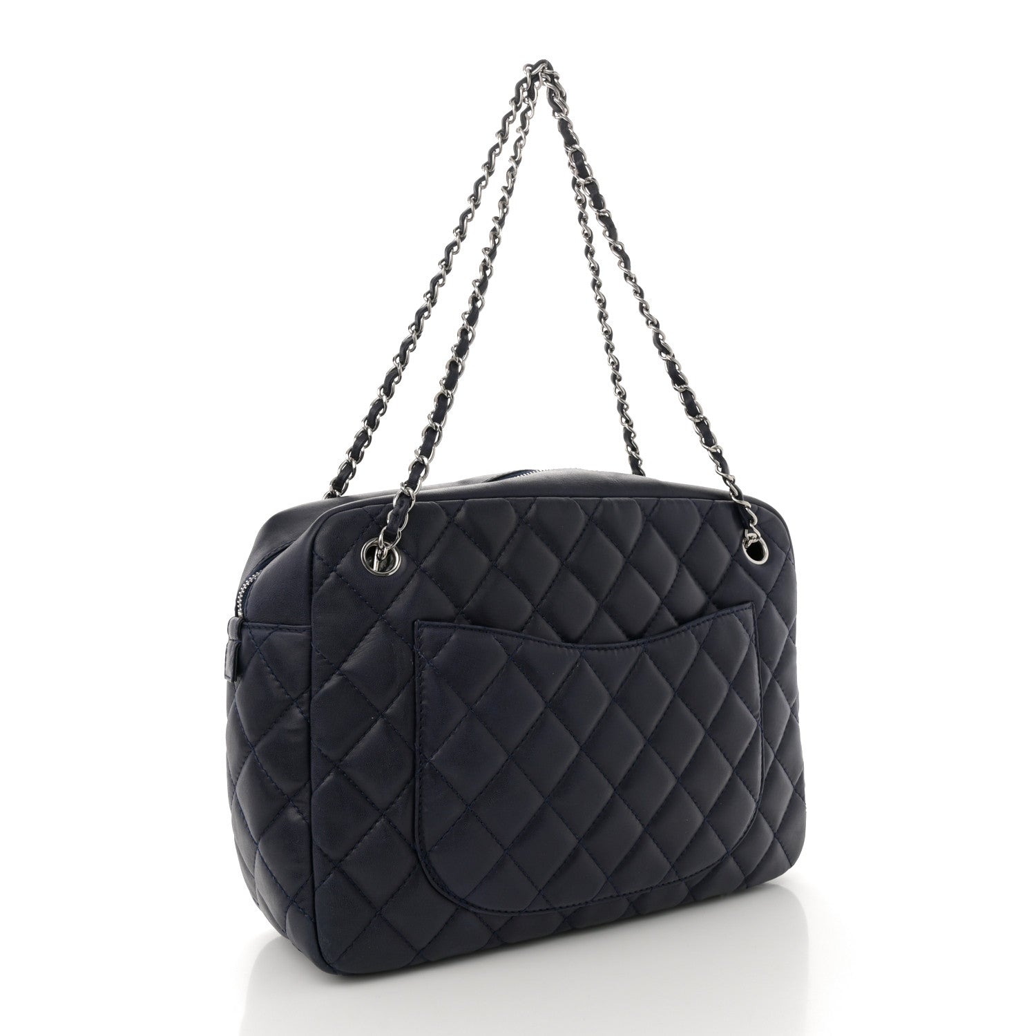 Chanel Lambskin Quilted Large Camera Case Navy Blue Navy Blue 2 of 11