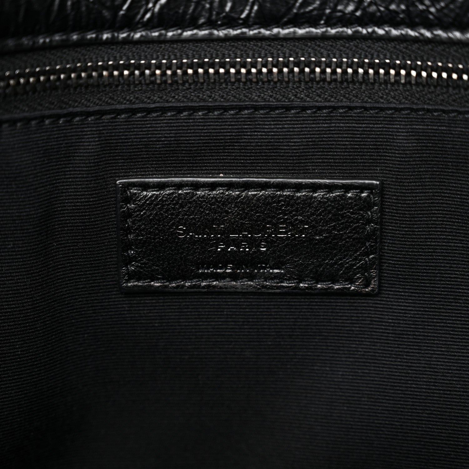 Saint Laurent Crinkled Calfskin Matelasse Monogram Large Niki Chain Satchel Black 6 of 11