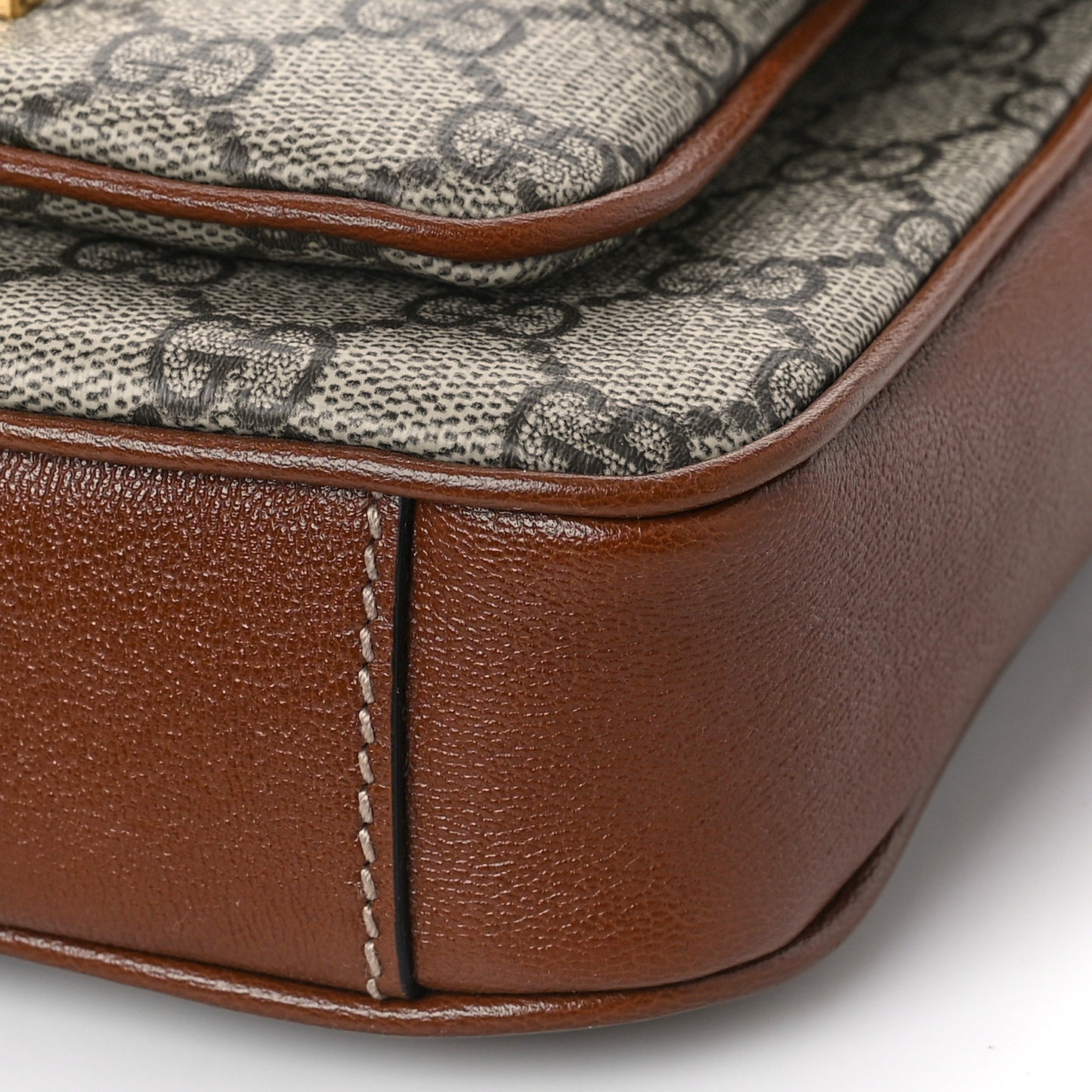 GG Supreme Monogram New Sakai Lux Calfskin Mini Padlock Flap Pocket Shoulder Bag Beige Ebony Black Cuir