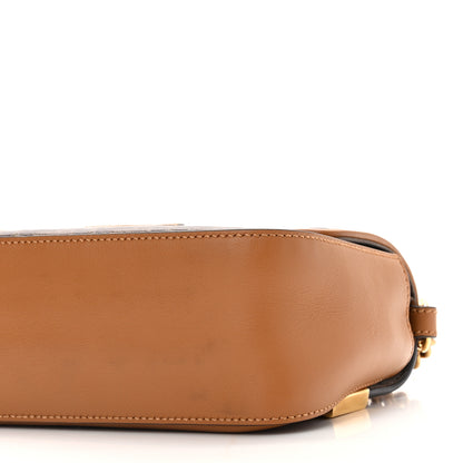 Fendi Vitello Grace Glazed Fabric FF 1974 Double F Shoulder Bag Caramello Mogano Panna 11 of 11