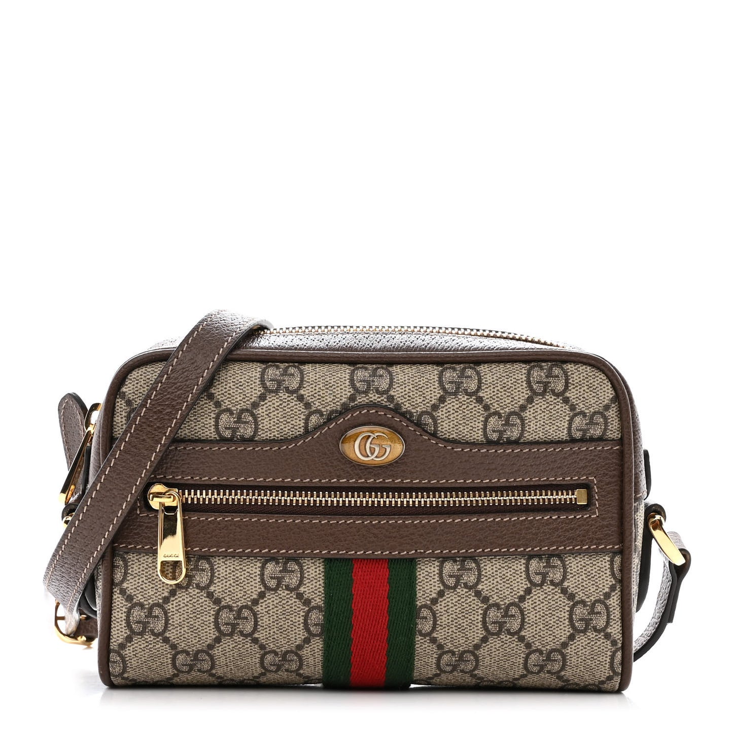 GG Supreme Monogram Web Mini Ophidia Shoulder Bag Brown