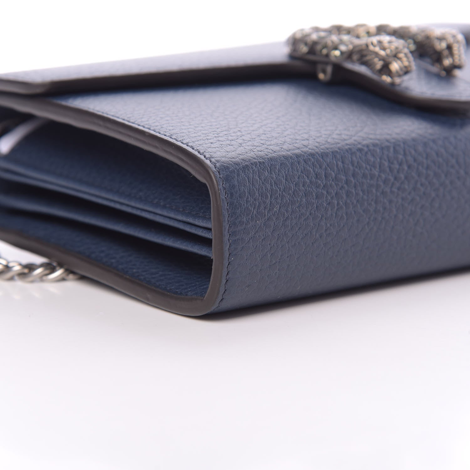 Gucci Dollar Calfskin Crystal Mini Dionysus Chain Wallet Blue Agata Black Diamond 9 of 10