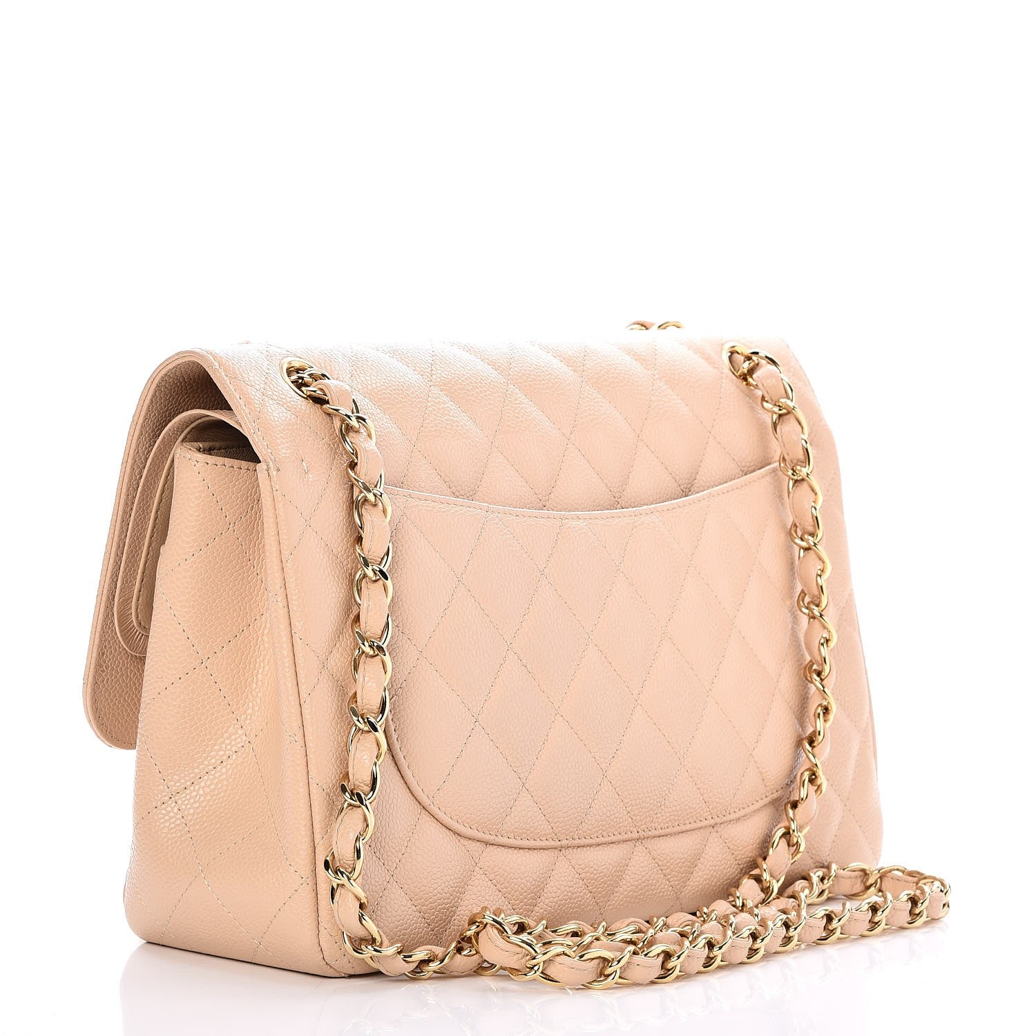 Chanel Caviar Quilted Jumbo Double Flap Beige Clair 4 of 9