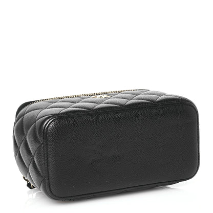 Chanel Caviar Quilted Small Tiny CC Vanity Case With Chain Black 4 of 11