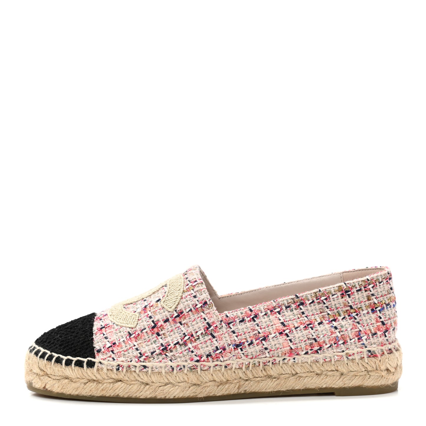 Tweed CC Espadrilles 36 Pink Black