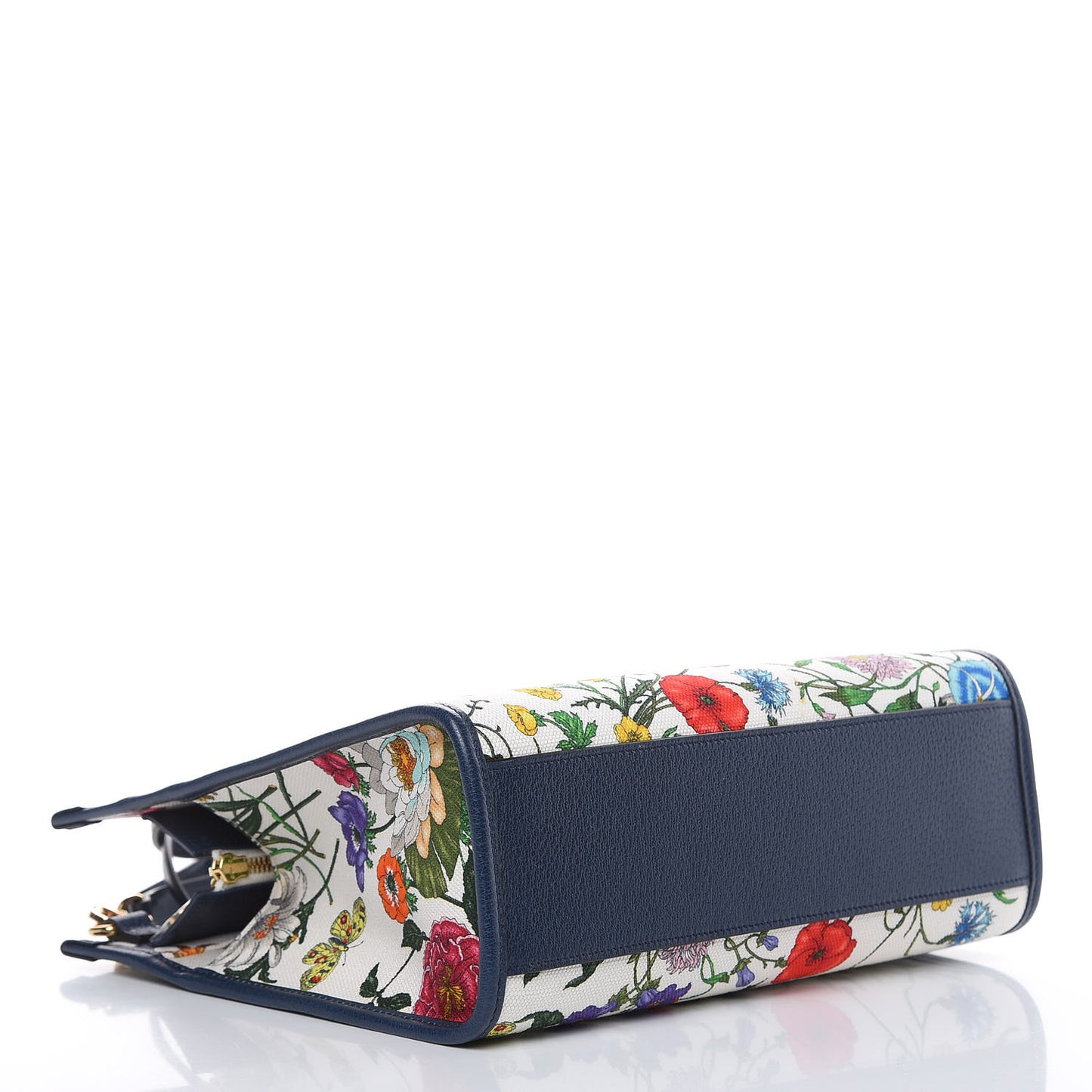 Canvas Medium Flora Tote White Multicolor Blue Agata