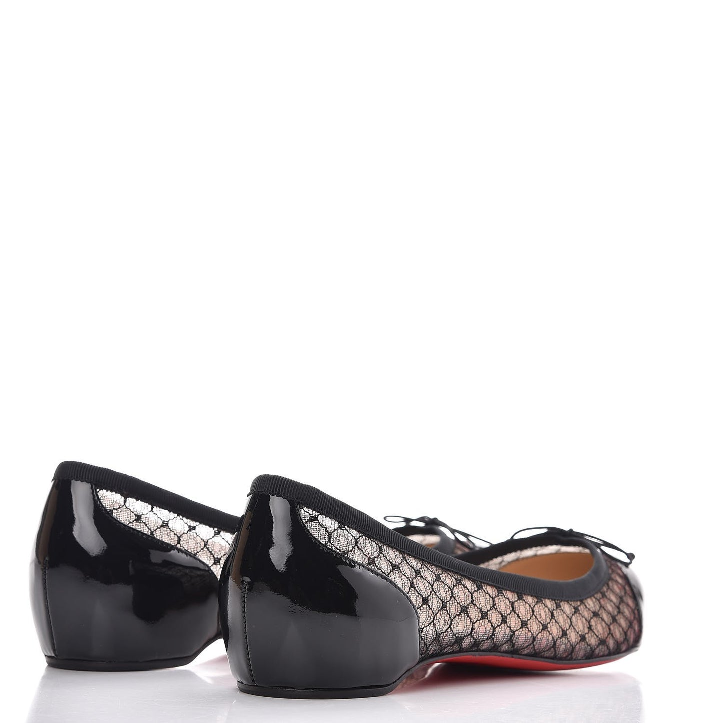 Patent Shiny Maille Miss Mix Flats 36 Black