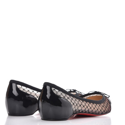 Christian Louboutin Patent Shiny Maille Miss Mix Flats 36 Black 4 of 8