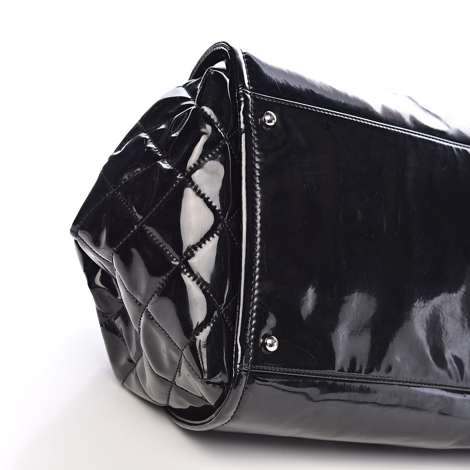 Chanel Vinyl Lipstick Ligne Accordion Tote Black 8 of 10