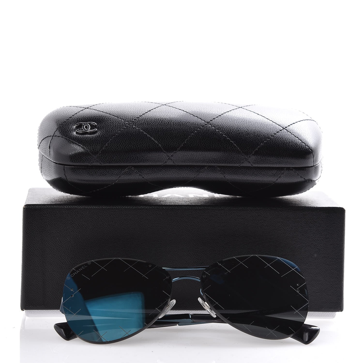 Chanel Pilot Aviator Sunglasses 4218 Blue 8 of 8