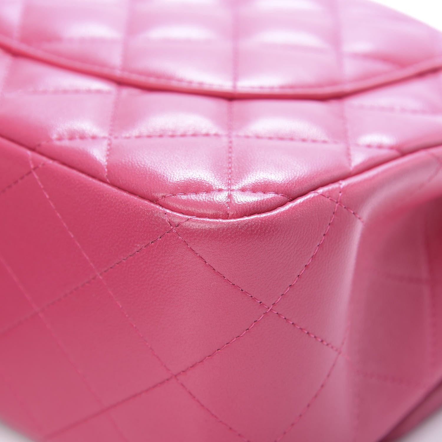 Chanel Lambskin Quilted Jumbo Double Flap Dark Pink 11 of 15