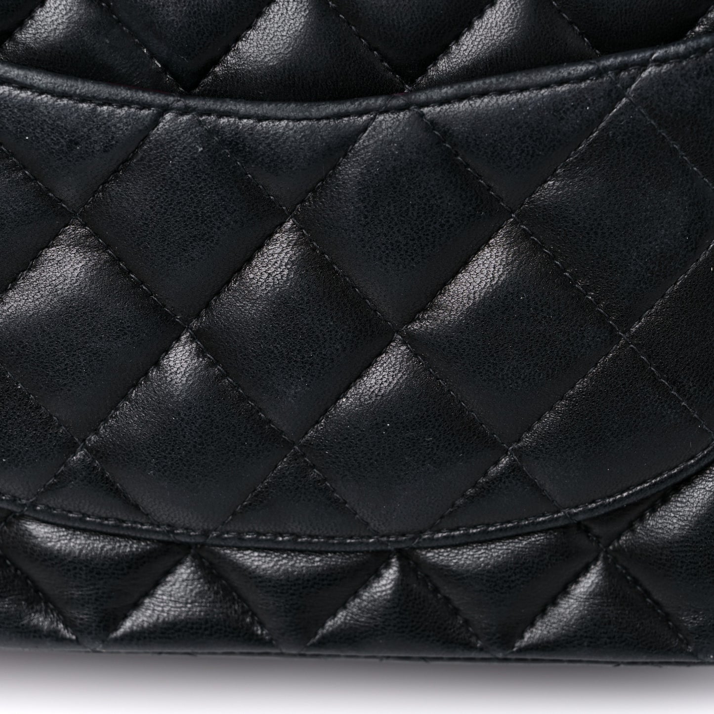 Lambskin Quilted Mini Square Flap Black