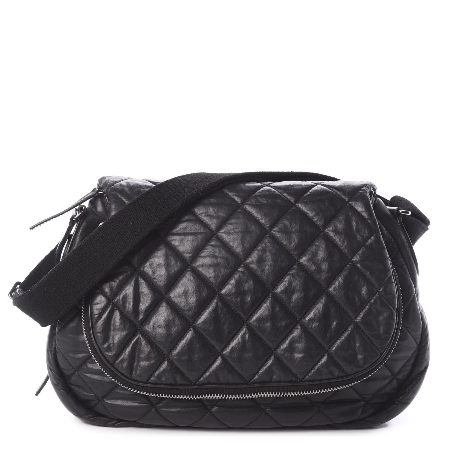 Chanel Aged Calfskin Quilted Expandable Messenger Black 1 of 18