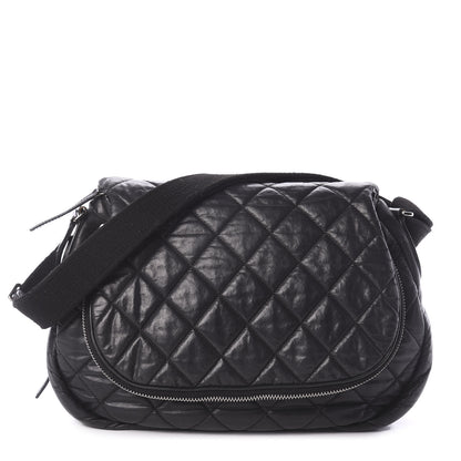Chanel Aged Calfskin Quilted Expandable Messenger Black 1 of 18