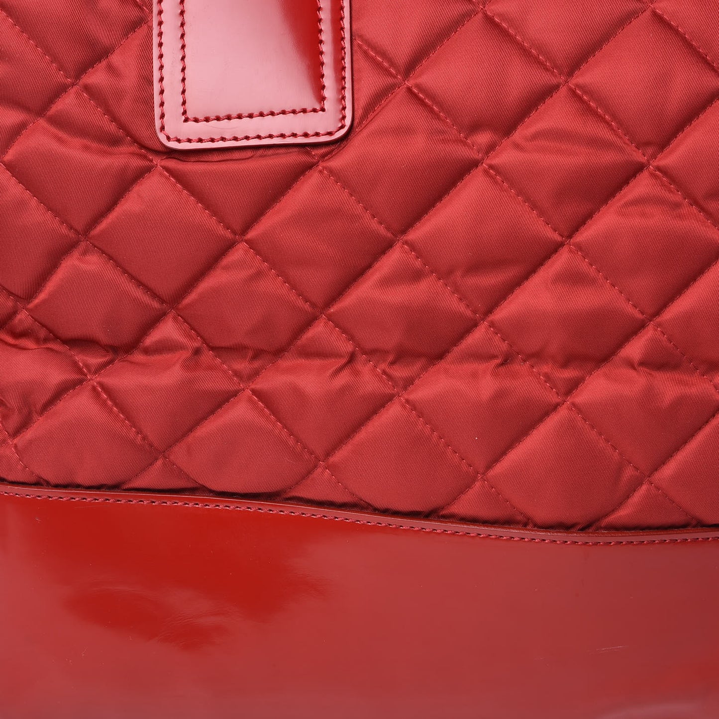 Nylon Patent Quilted Grange Tote Red