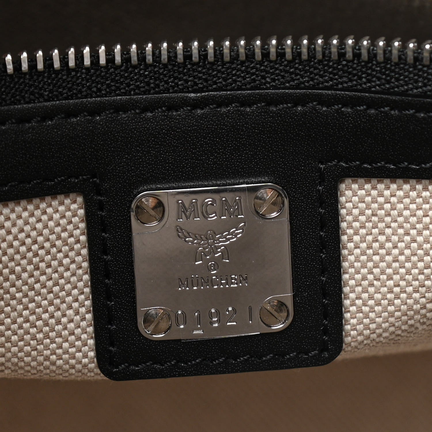 MCM Nappa Jacquard Monogram Large Tote Grey 6 of 9