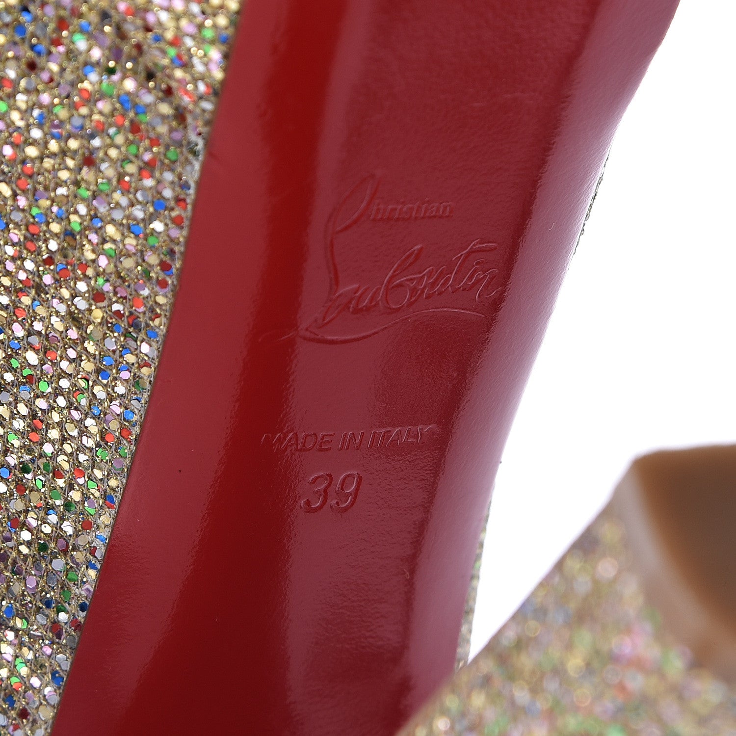 Christian Louboutin Glitter Bibi 140 Pumps 39 Gold 9 of 11
