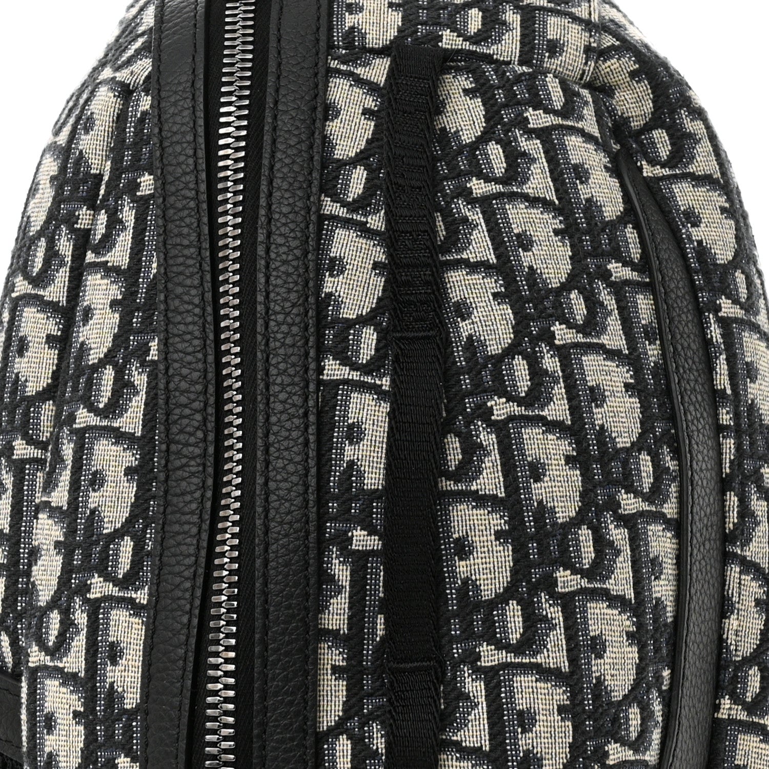 Christian Dior Grained Calfskin Oblique Scarab Sling Bag Blue Black 7 of 9