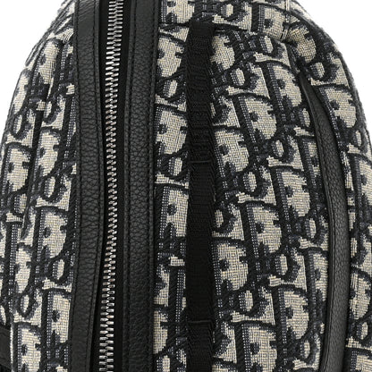 Christian Dior Grained Calfskin Oblique Scarab Sling Bag Blue Black 7 of 9