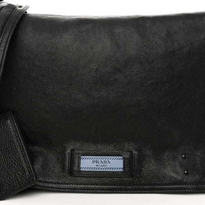 Prada Glace Calf Etiquette Flap Black Astrale 8 of 10