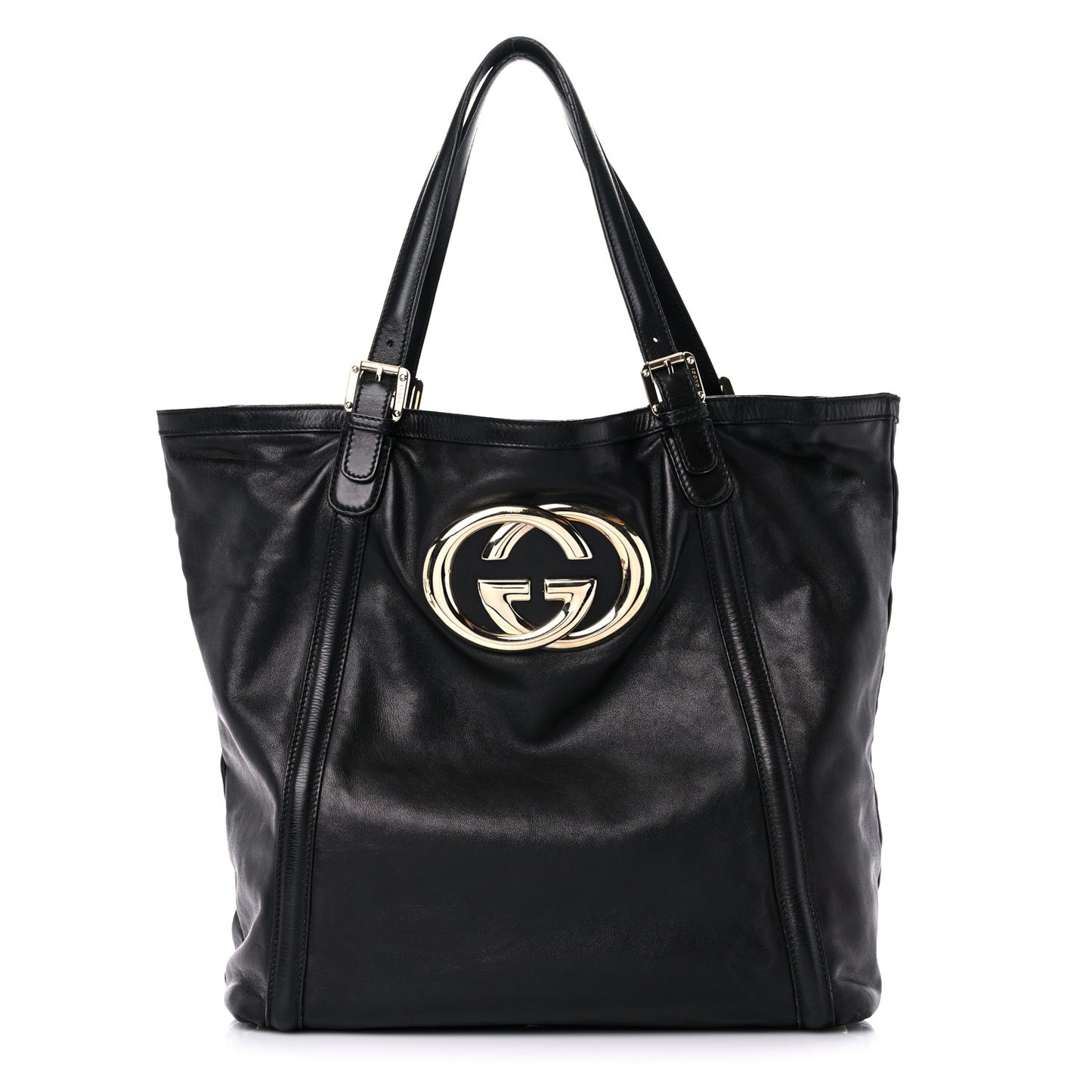 Calfskin Large Britt Shoulder Bag Black