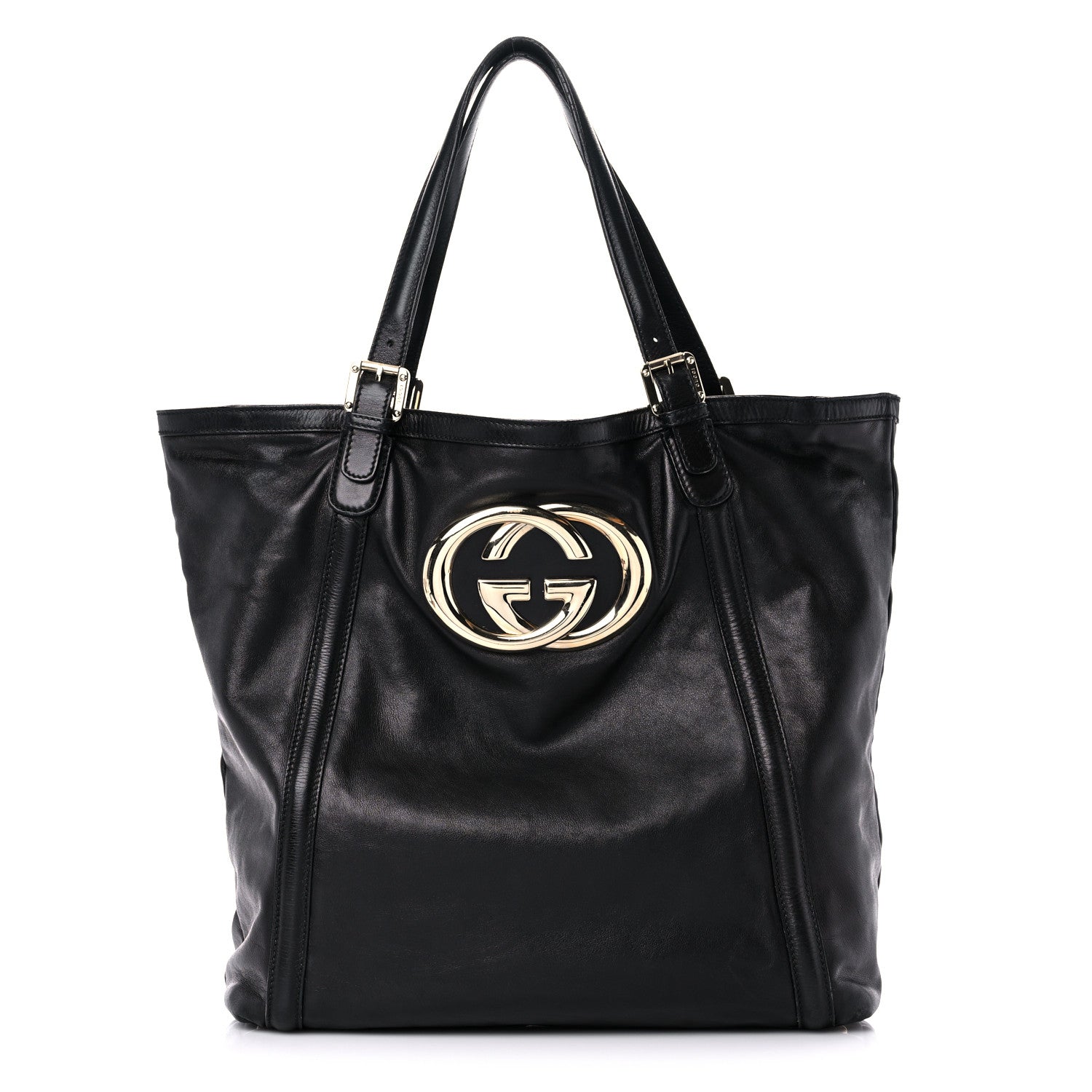 Gucci Calfskin Large Britt Shoulder Bag Black 1 of 19