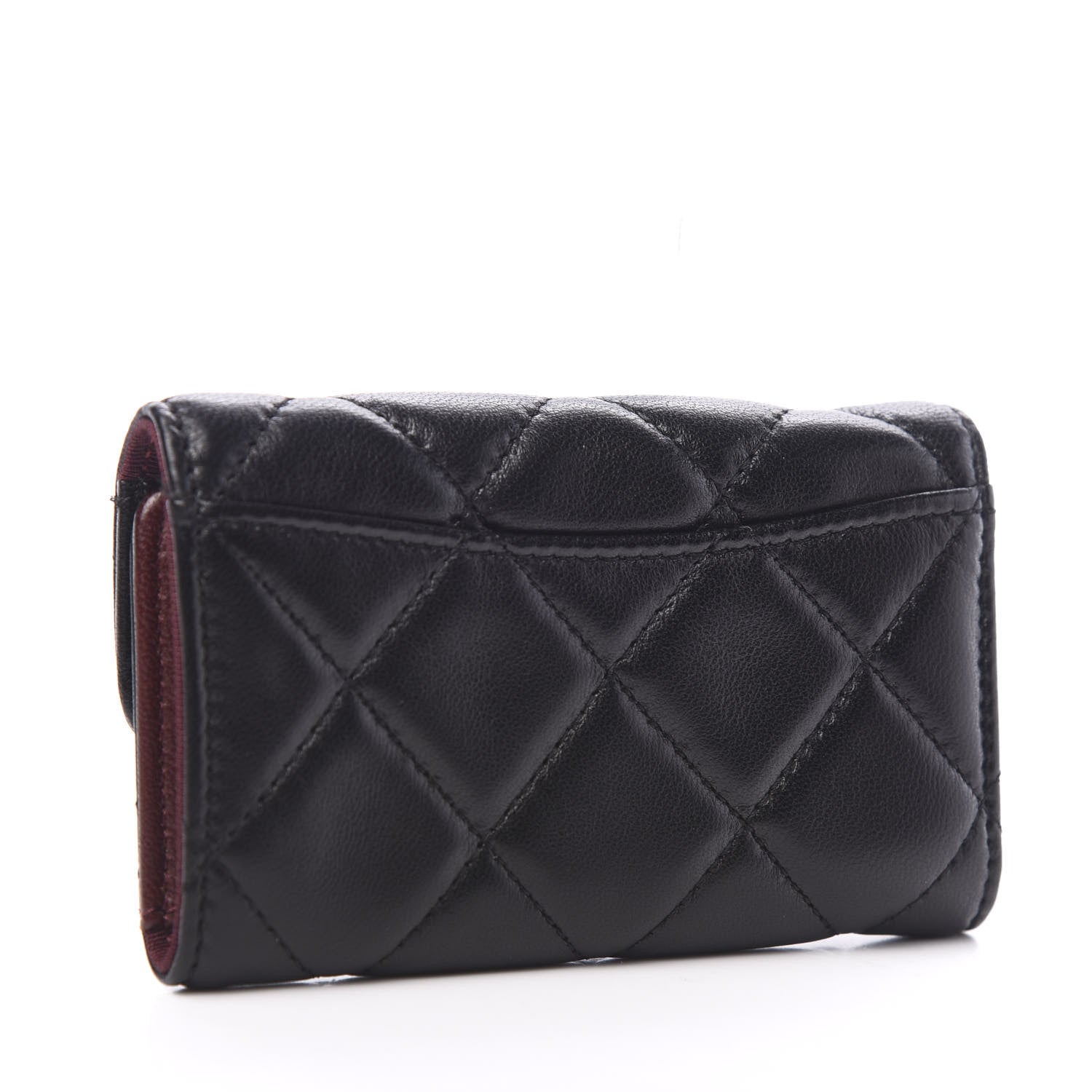Chanel Lambskin Quilted 6 Key Holder Black 2 of 8