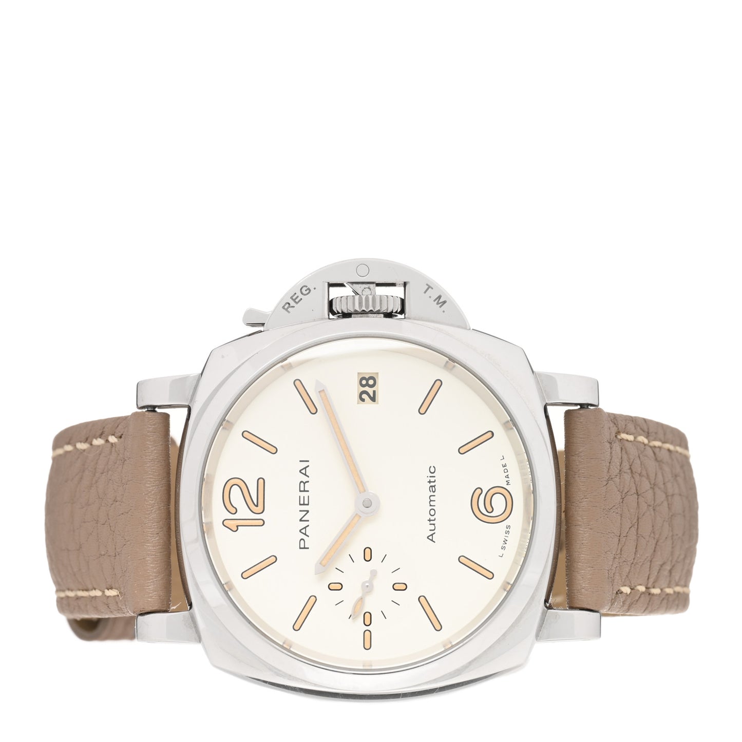 Stainless Steel Calfskin 38mm Luminor Piccolo Due Automatic Watch PAM01043