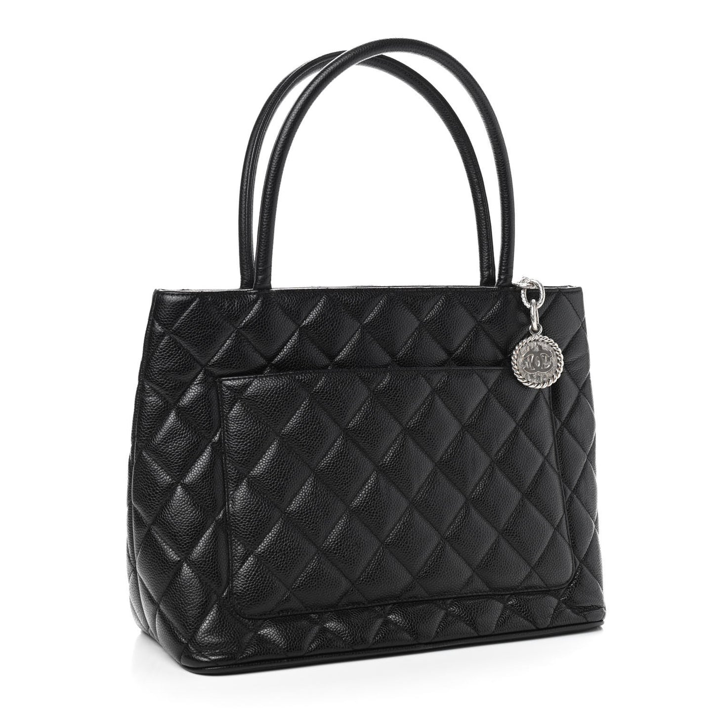 Caviar Quilted Medallion Tote Black