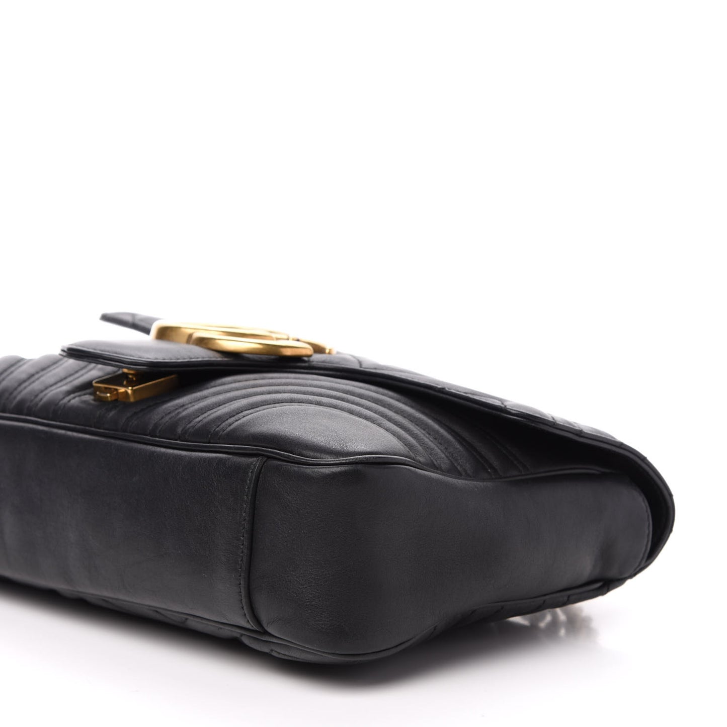 Calfskin Matelasse Medium GG Marmont Shoulder Bag Black