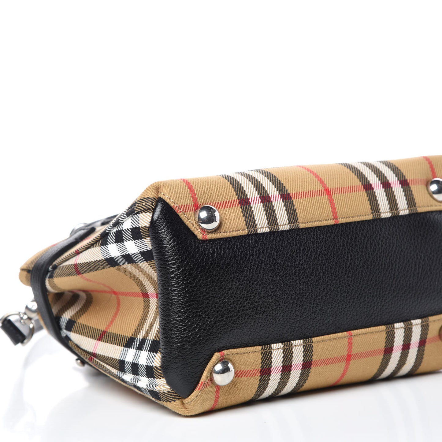 Goatskin Vintage Check Baby Banner Tote Black