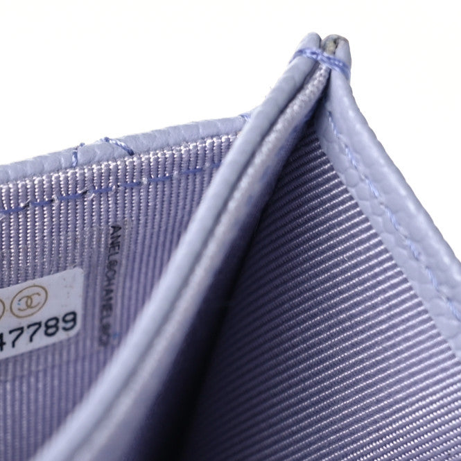 Chanel Caviar Quilted Flap Card Holder Wallet Light Purple 8 of 9