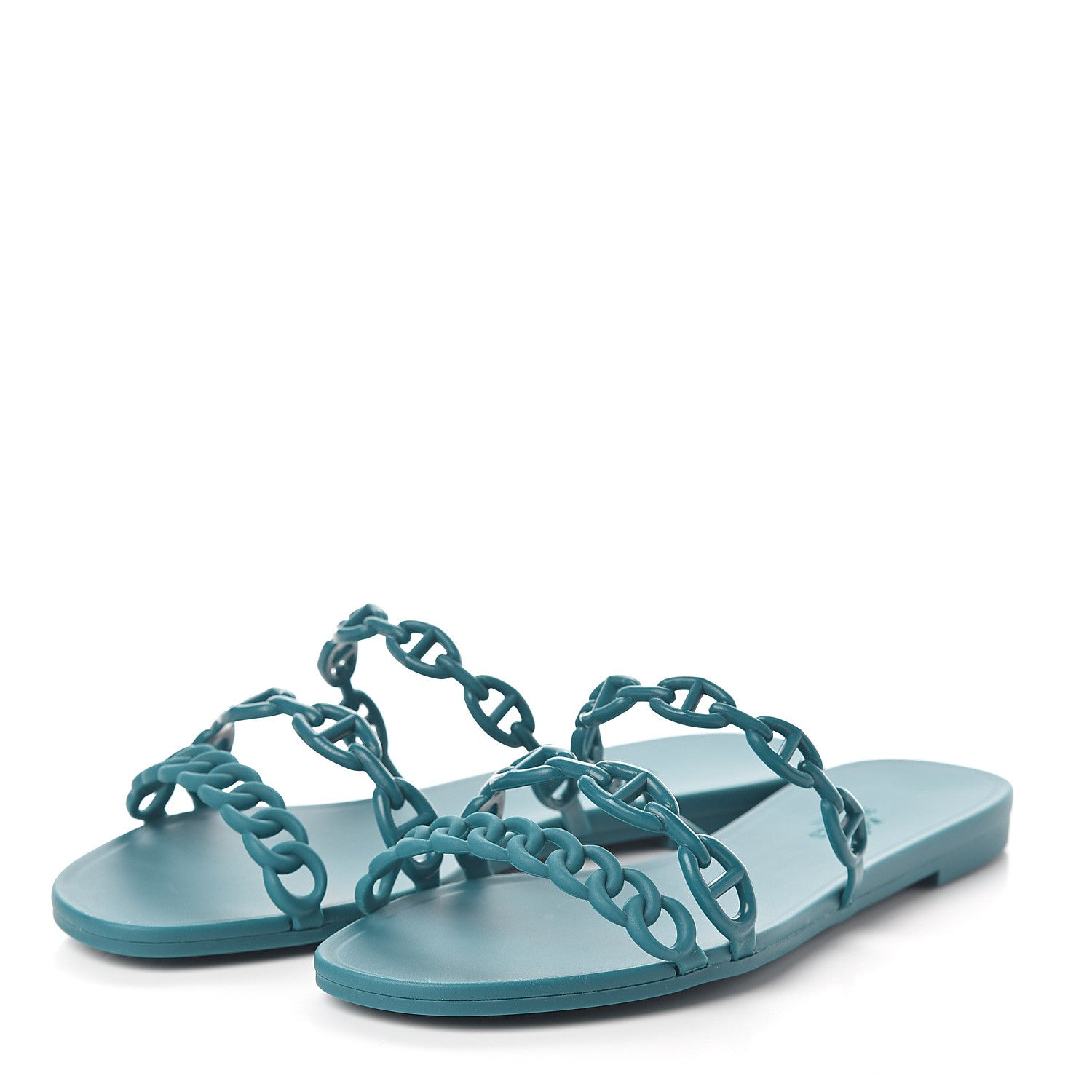 Hermes TPU Rivage Sandals 37 Vert d'Ete 3 of 7