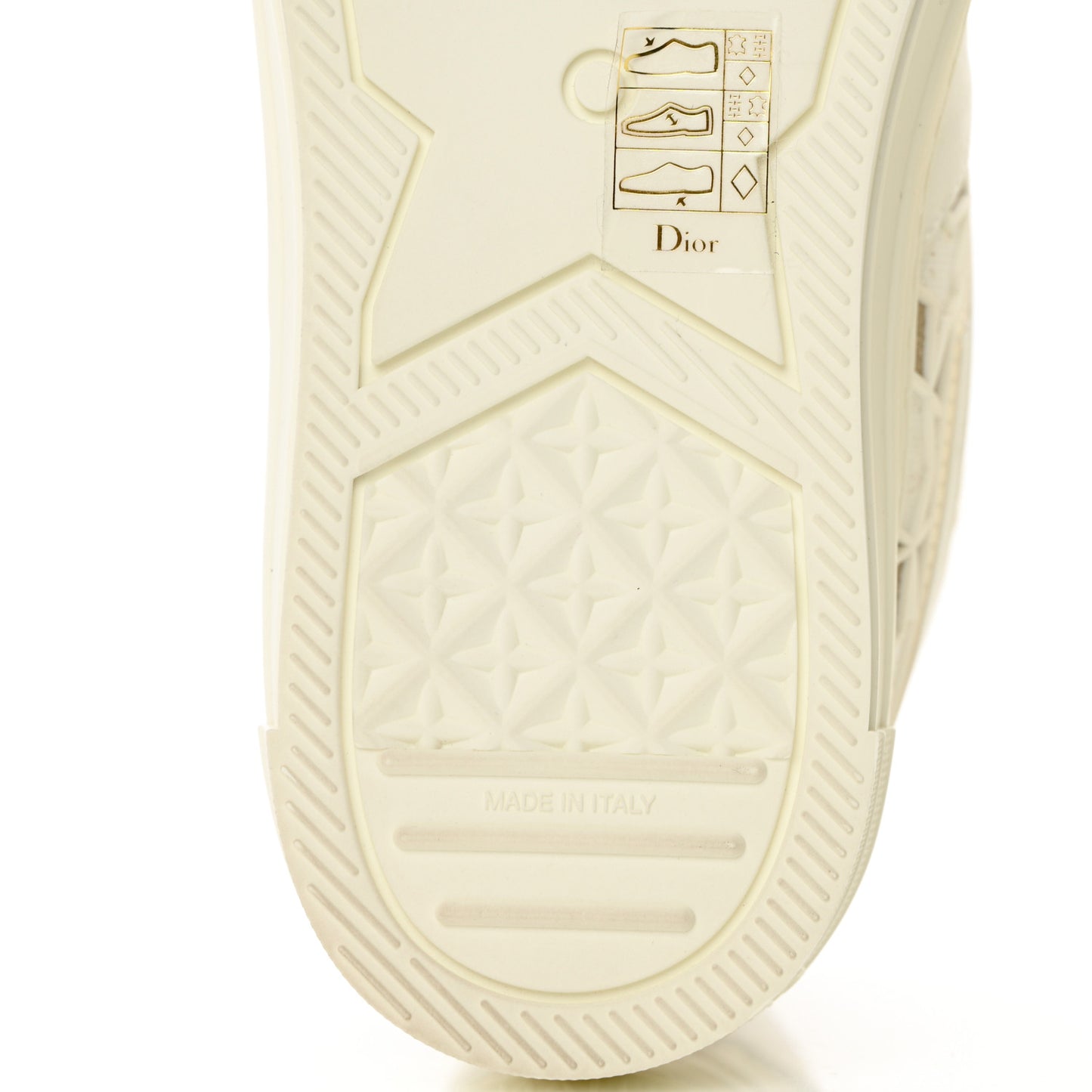 Canvas Embroidered Womens Walk'n' Dior Star High Top Sneakers 36.5 White Gold