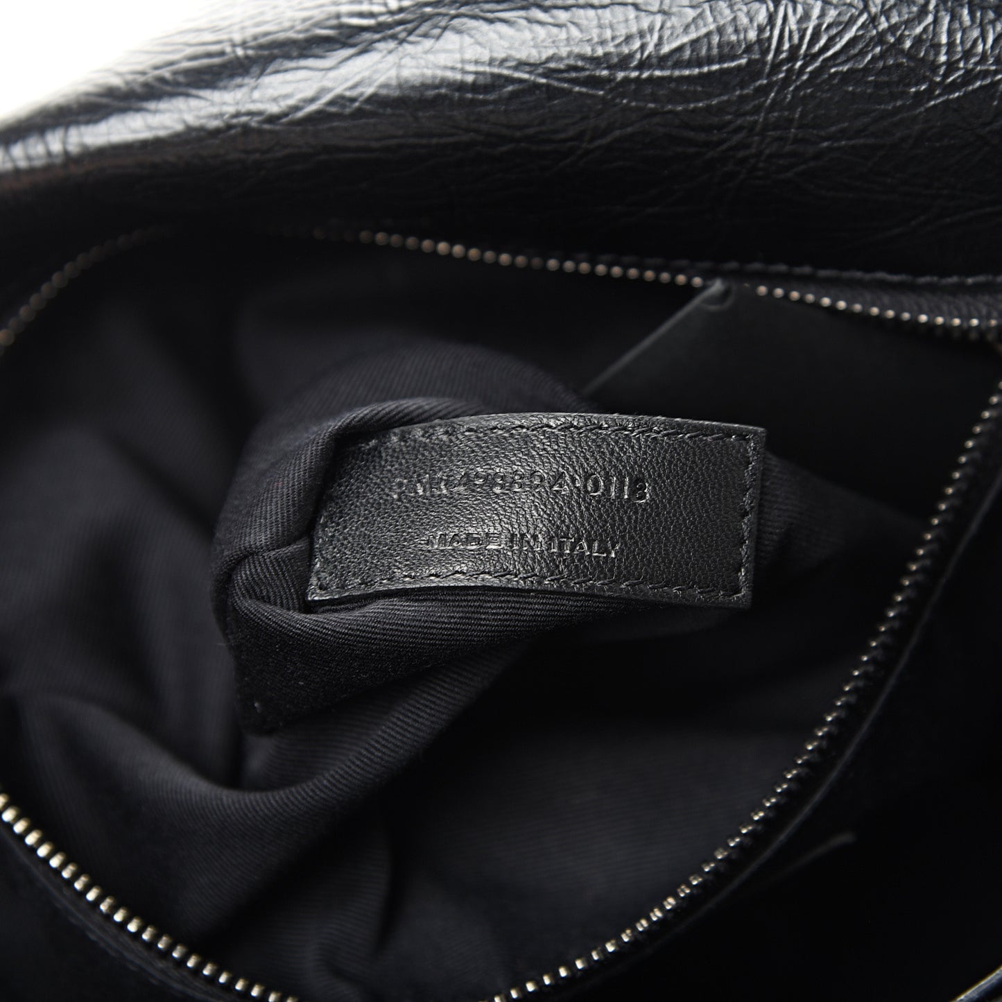 Crinkled Calfskin Matelasse Monogram Medium Niki Chain Satchel Black
