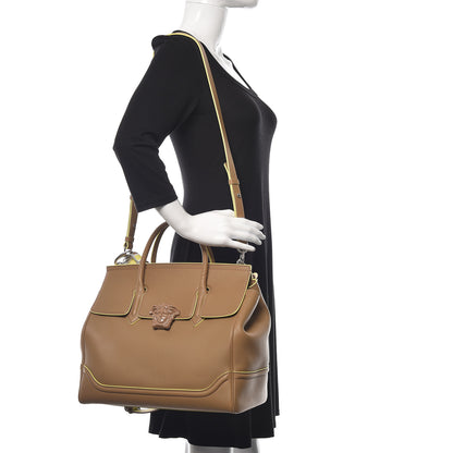 Versace Calfskin Large Palazzo Empire Bag Beige 4 of 16