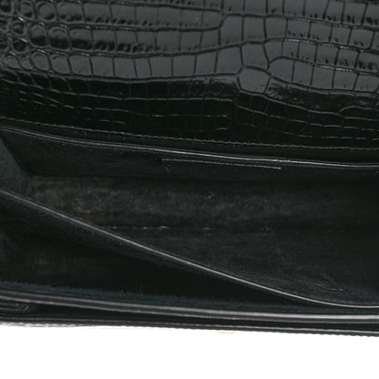 Saint Laurent Calfskin Crocodile Embossed Medium Monogram Sunset Black 5 of 15